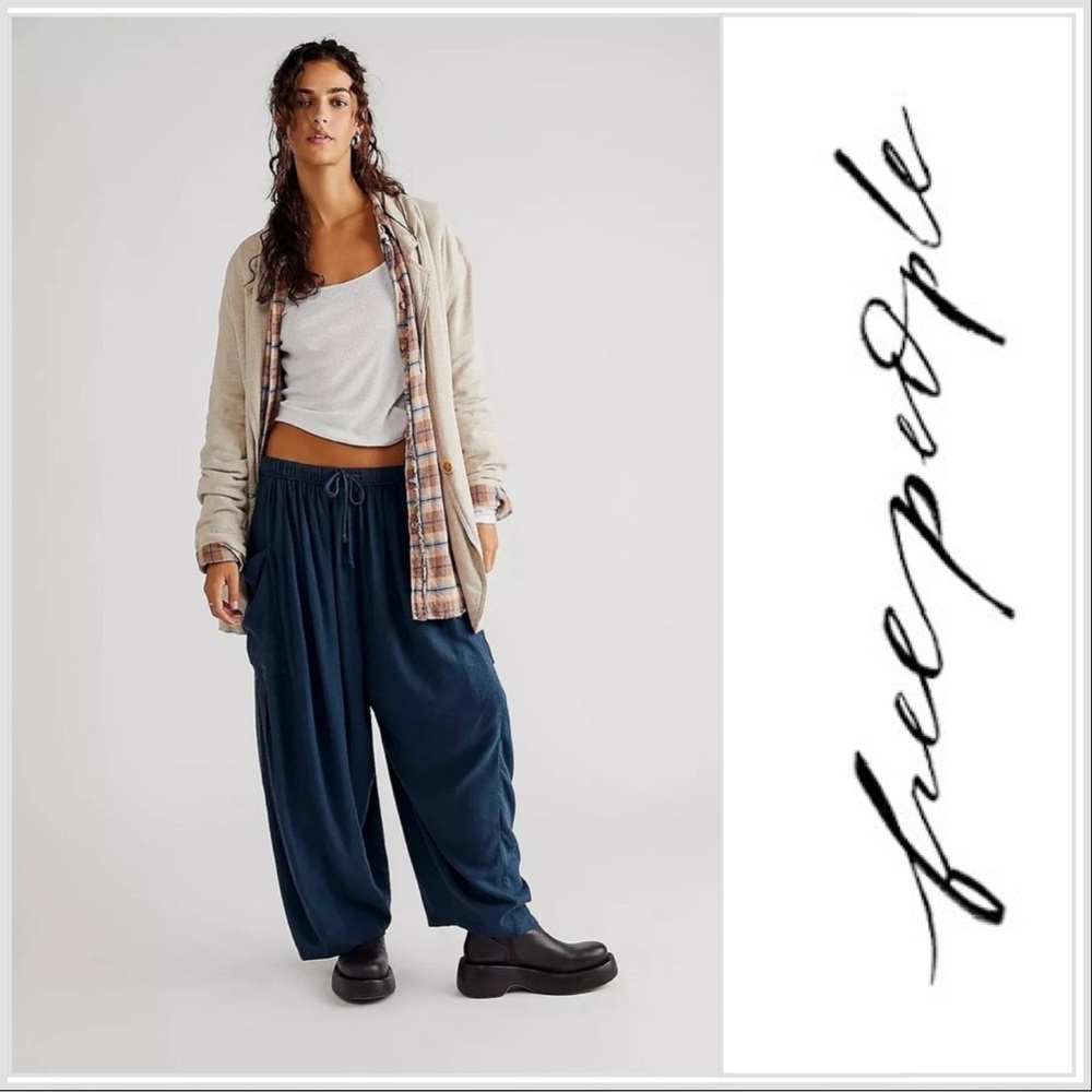 🌙 Free People Quinn Linen Barrel Leg Harem Pants